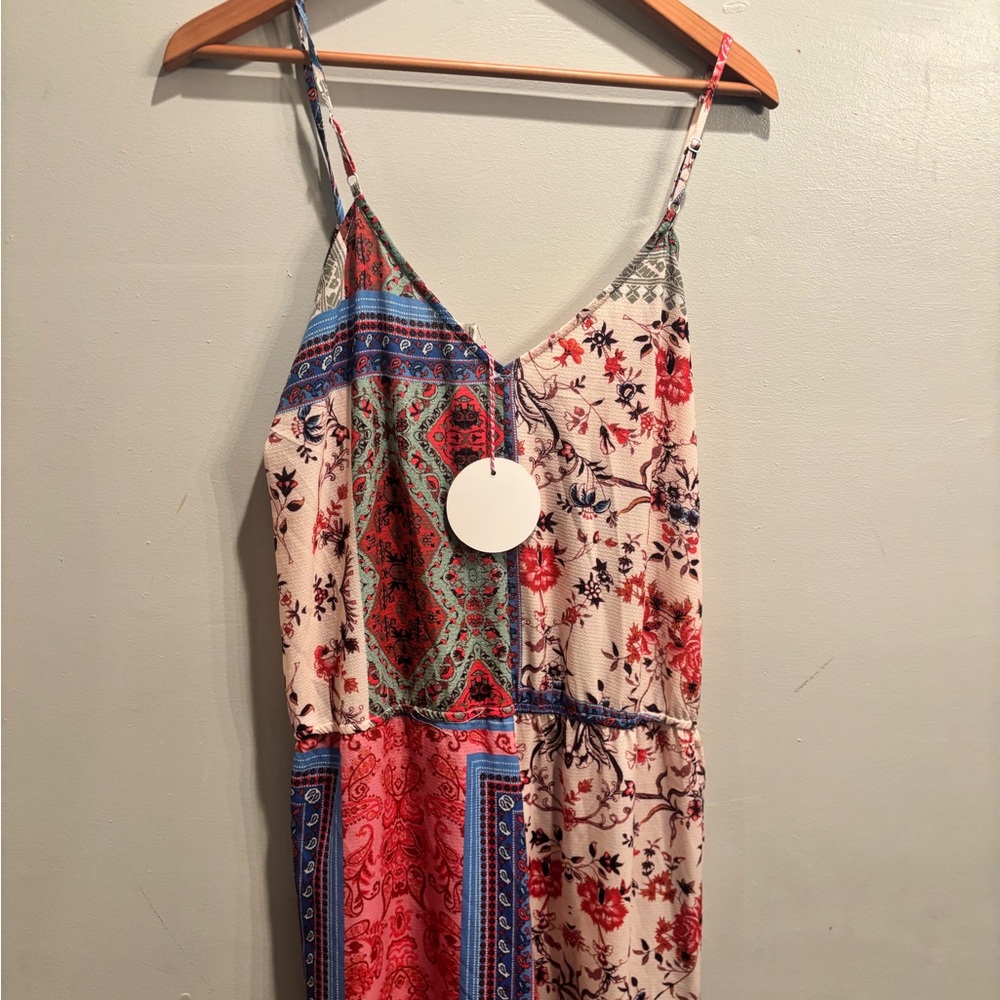 Multicolor Bohemian jumpsuit patchwork colorful b… - image 9